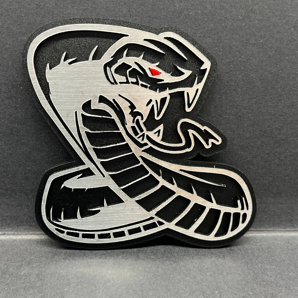 1PC Shelby GT Cobra Snake Emblem – Durable 3D Acrylic Mustang Badge