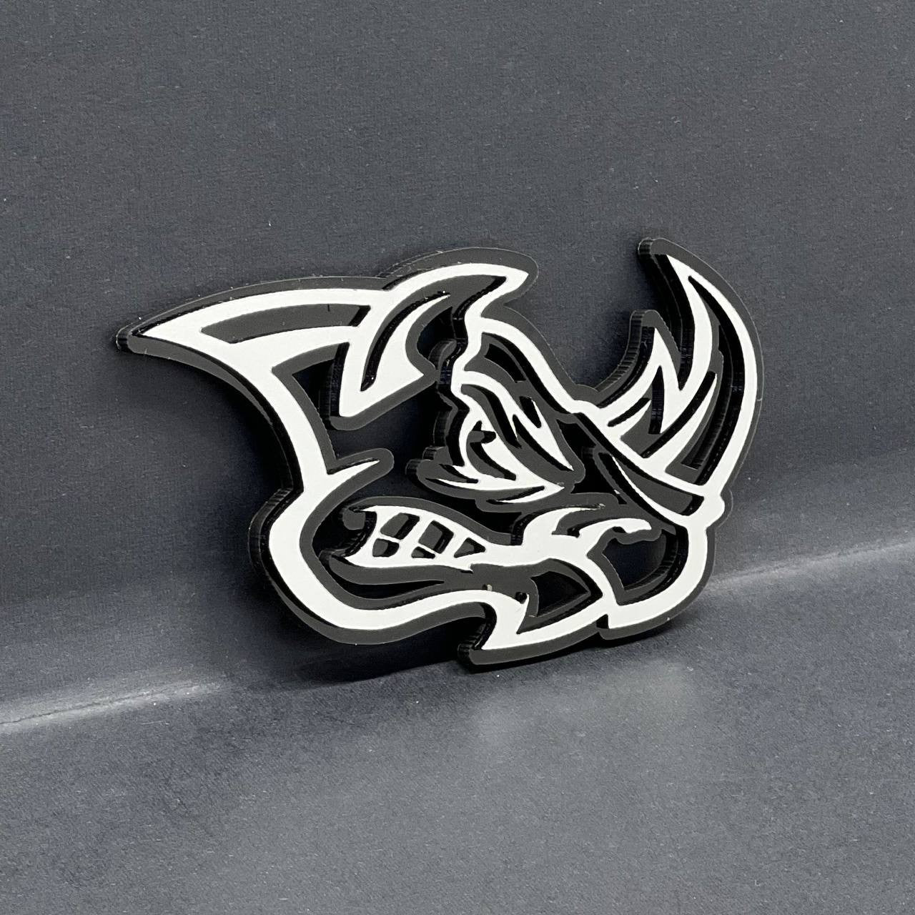 Rhino Badges – 2PCS Angry 3D Emblems for Car Truck Fender Decal