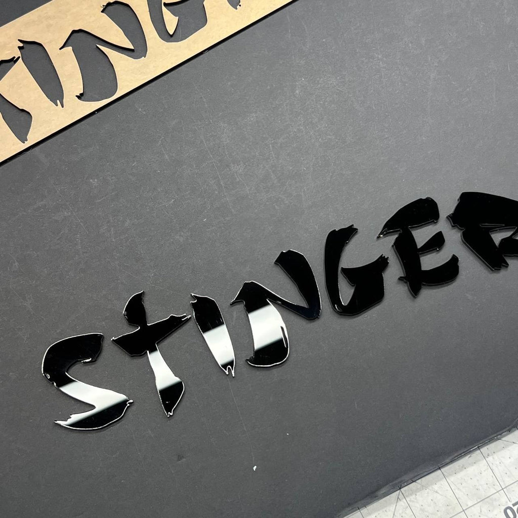 1pcs KIA STINGER Black 3D Emblem Badge – Acrylic Car Fender & Trunk Decal