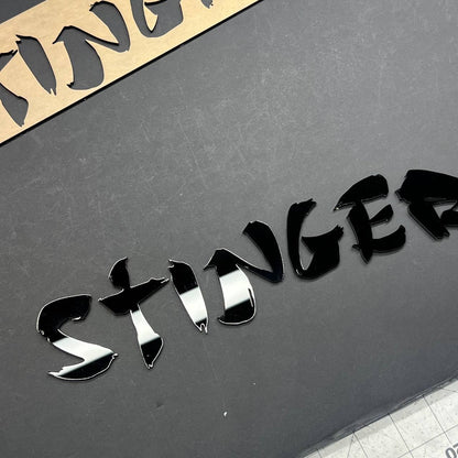 1pcs KIA STINGER Black 3D Emblem Badge – Acrylic Car Fender & Trunk Decal