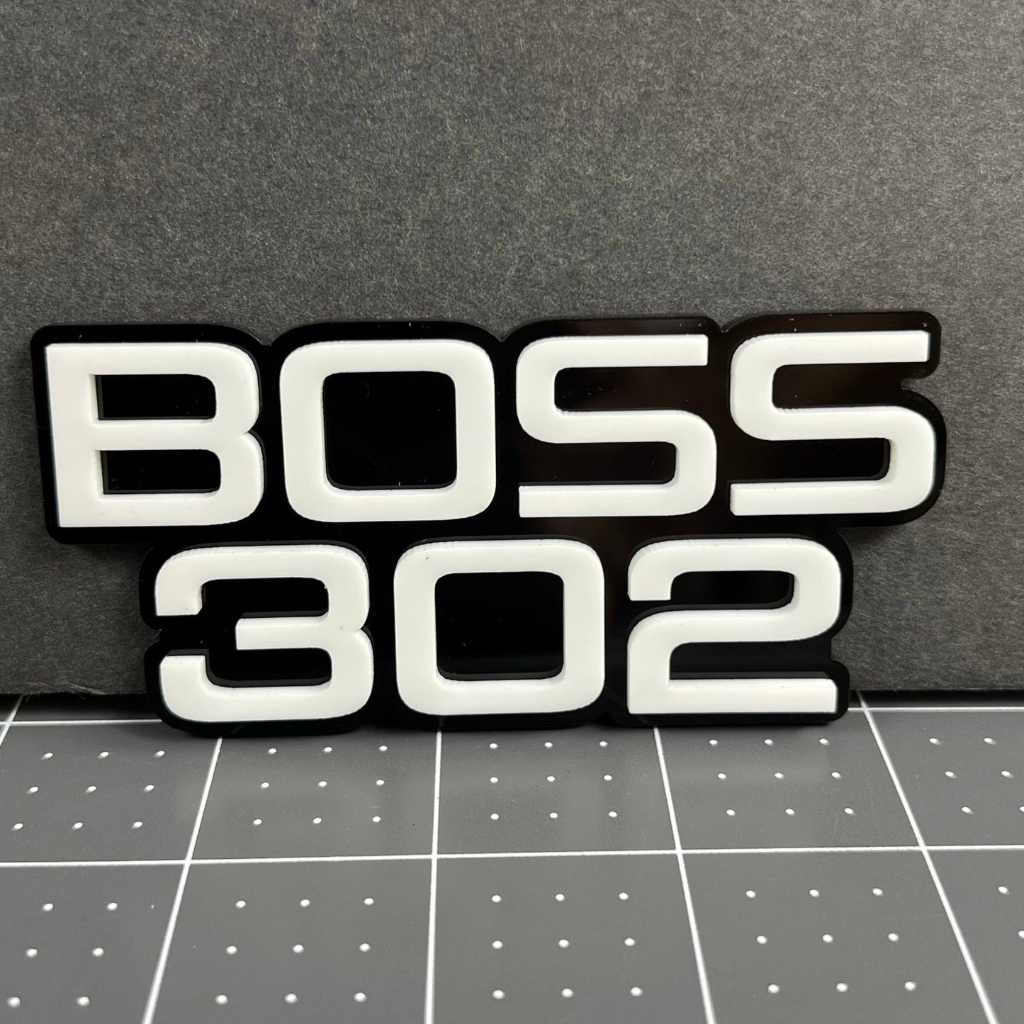 1PC BOSS 302 Emblem – Custom 3D Acrylic Multicolor Car Fender Sticker