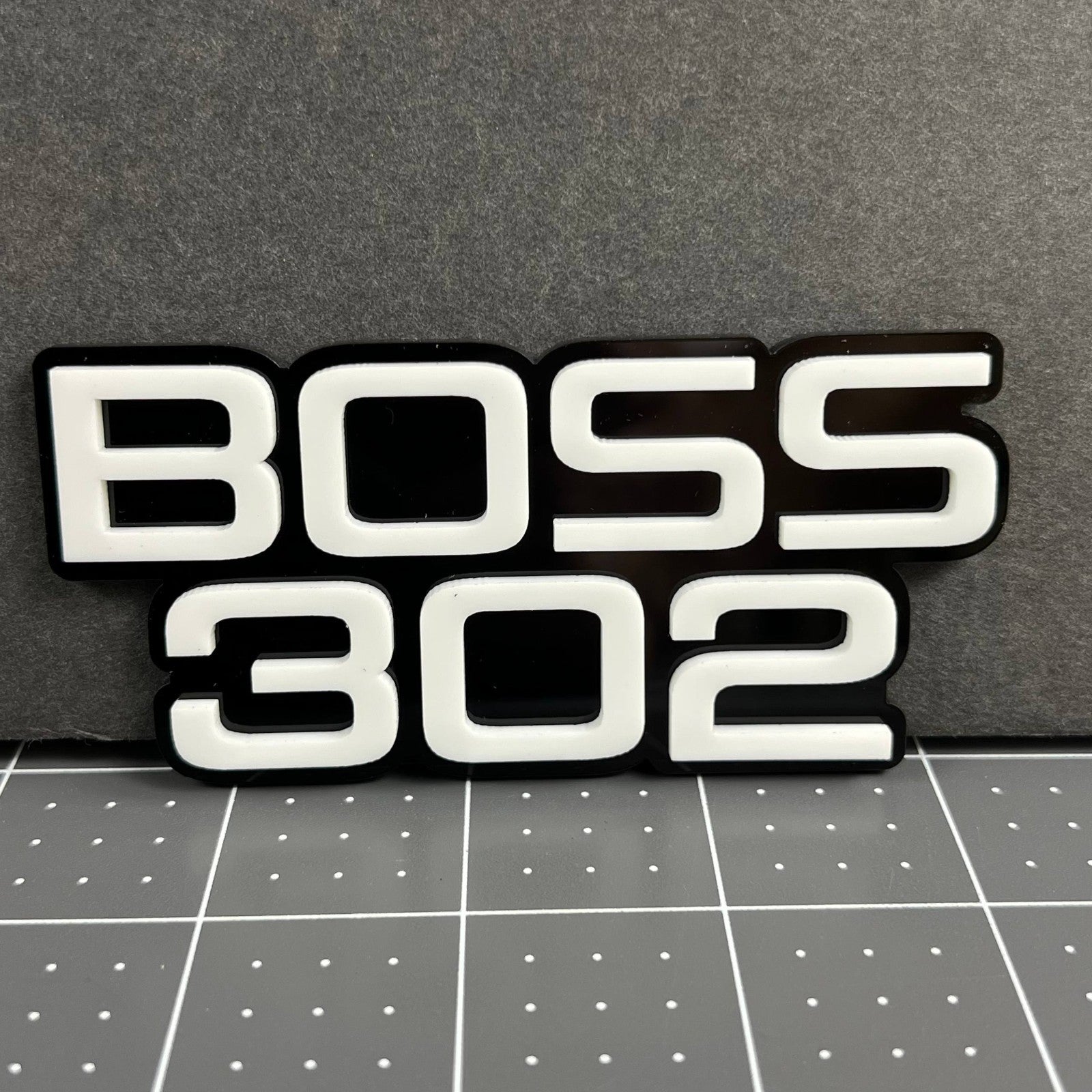 1PC BOSS 302 Emblem – Custom 3D Acrylic Multicolor Car Fender Sticker