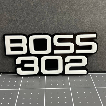 1PC BOSS 302 Emblem – Custom 3D Acrylic Multicolor Car Fender Sticker