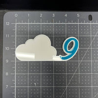 1PC Cloud 9 3D Emblem – Custom Acrylic Car Fender Trunk Badge Sticker