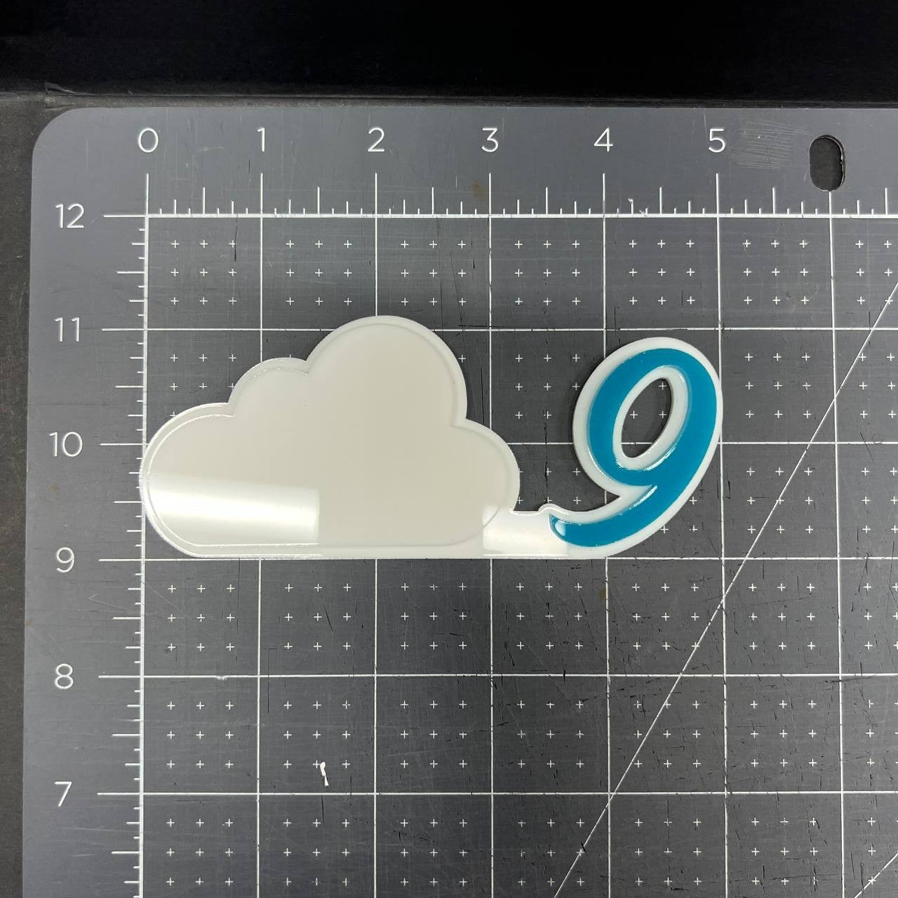 1PC Cloud 9 3D Emblem – Custom Acrylic Car Fender Trunk Badge Sticker