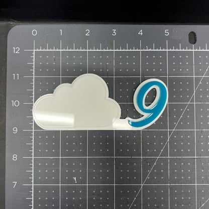 1PC Cloud 9 3D Emblem – Custom Acrylic Car Fender Trunk Badge Sticker
