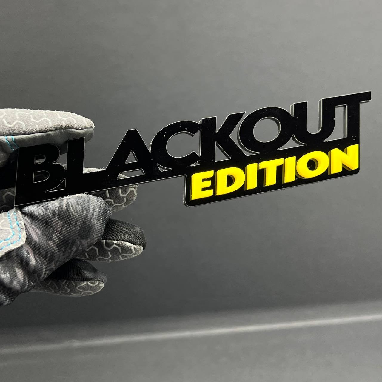 1PC BLACKOUT Edition Emblem – 3D Multicolor Acrylic Car Badge Decal
