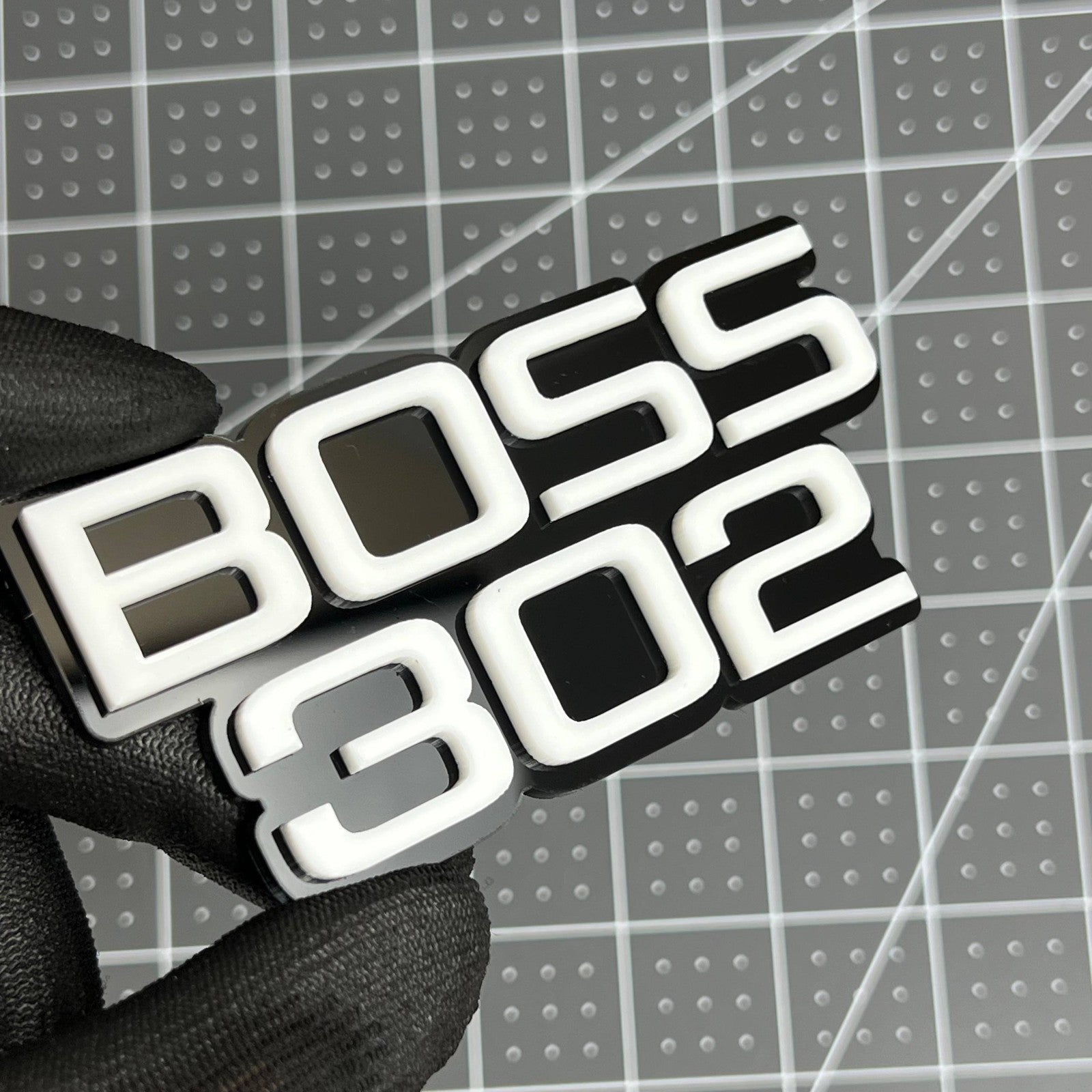 1PC BOSS 302 Emblem – Custom 3D Acrylic Multicolor Car Fender Sticker