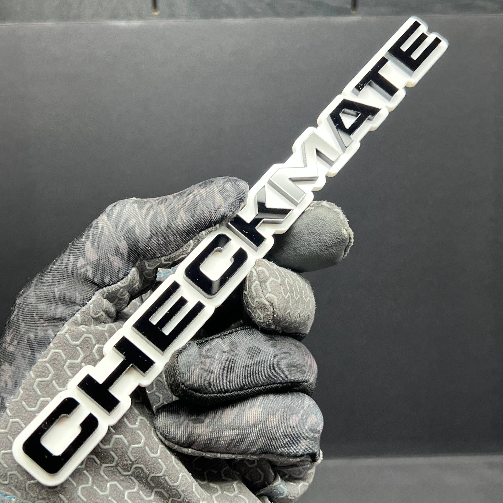 1pcs CHECKMATE Multicolor 3D Acrylic Emblem – Bold Car & Truck Fender Badge