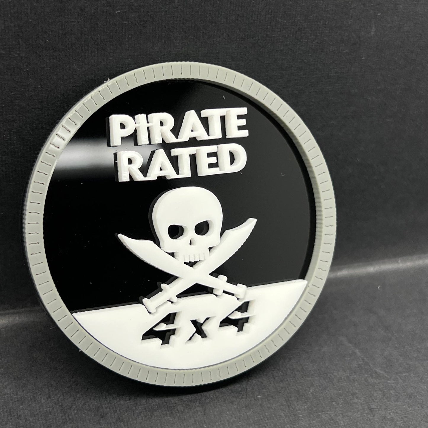 1pc PIRATE RATED 3D Emblem – Multicolor Acrylic Badge for Car Fender & Trunk