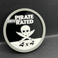 1pc PIRATE RATED 3D Emblem – Multicolor Acrylic Badge for Car Fender & Trunk