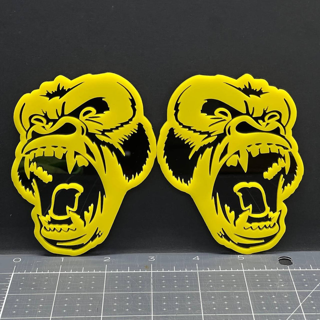 2PCS Gorilla Emblem Badges – 3D Angry Car & Truck Fender Decal Stickers
