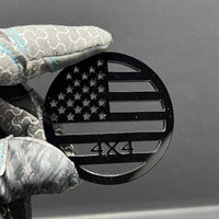 1pc American Flag 4x4 Multicolor 3D Car Emblem – Durable Fender & Trunk Decal