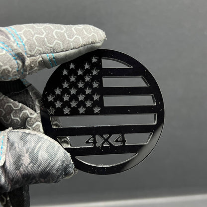 1pc American Flag 4x4 Multicolor 3D Car Emblem – Durable Fender & Trunk Decal