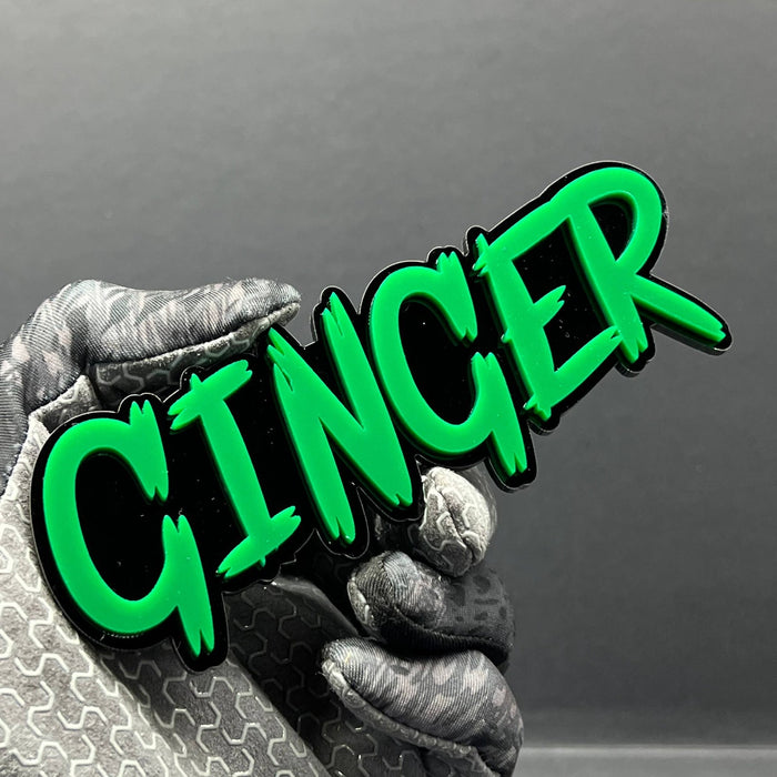 1pc Custom GINGER Car Badge – 3D Multicolor Acrylic Fender & Trunk Emblem