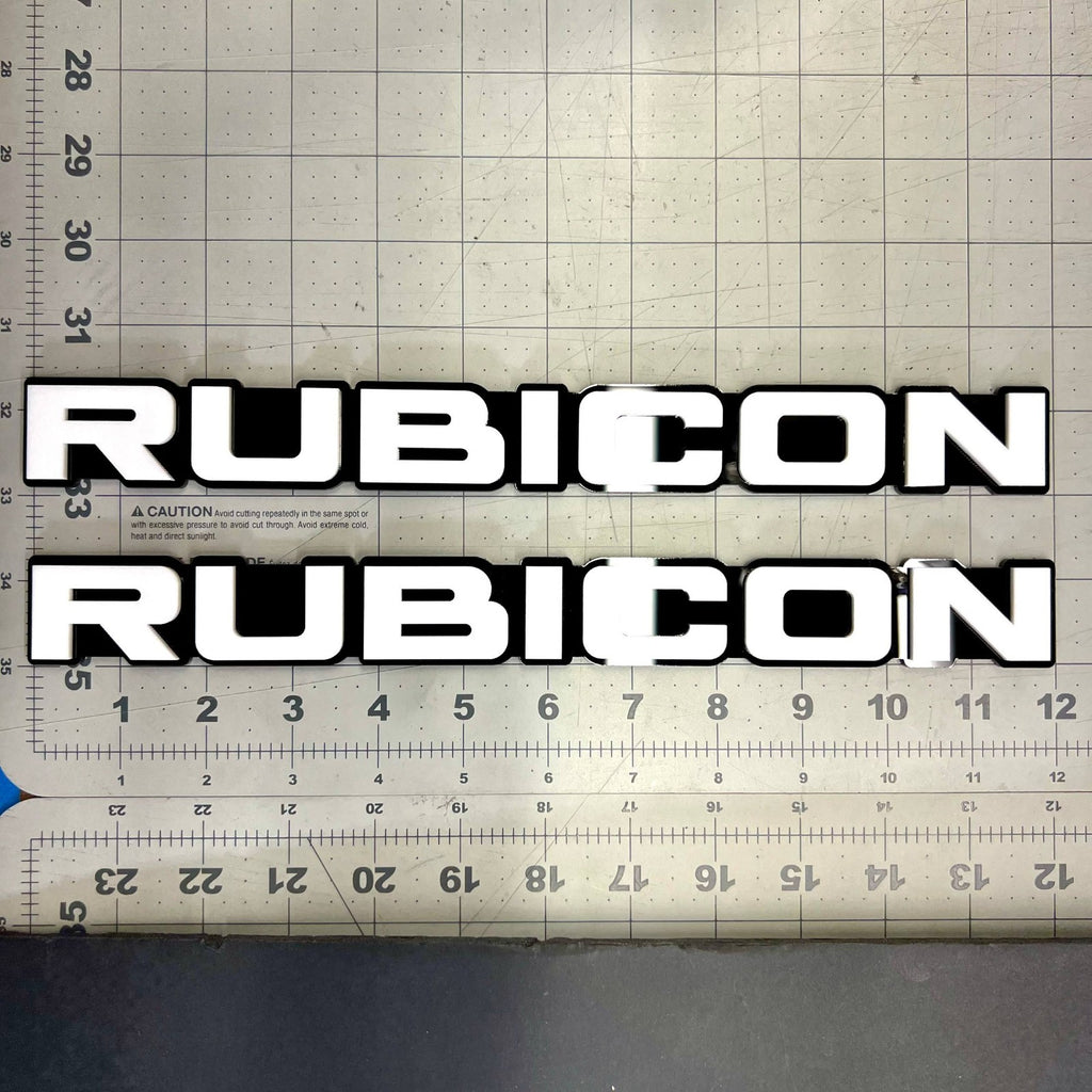 RUBICON 3D Emblem Set – 2PCS Acrylic Fender Badges for Jeep & SUV Exterior