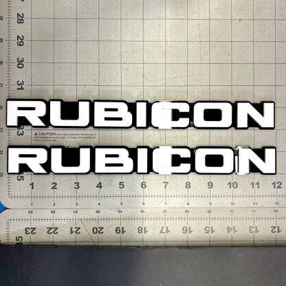 RUBICON 3D Emblem Set – 2PCS Acrylic Fender Badges for Jeep & SUV Exterior