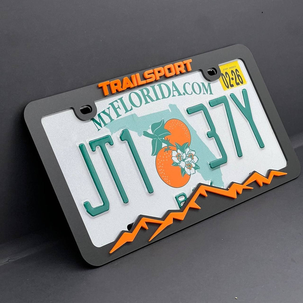 TRAILSPORT License Plate Frame Cover – Black Car Tag Frame for Truck SUV Car