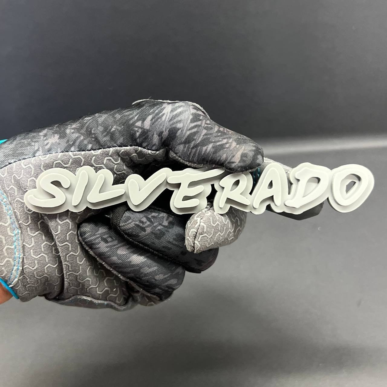 2PCS Gray SILVERADO EMBLEM BADGE FOR SILVERADO