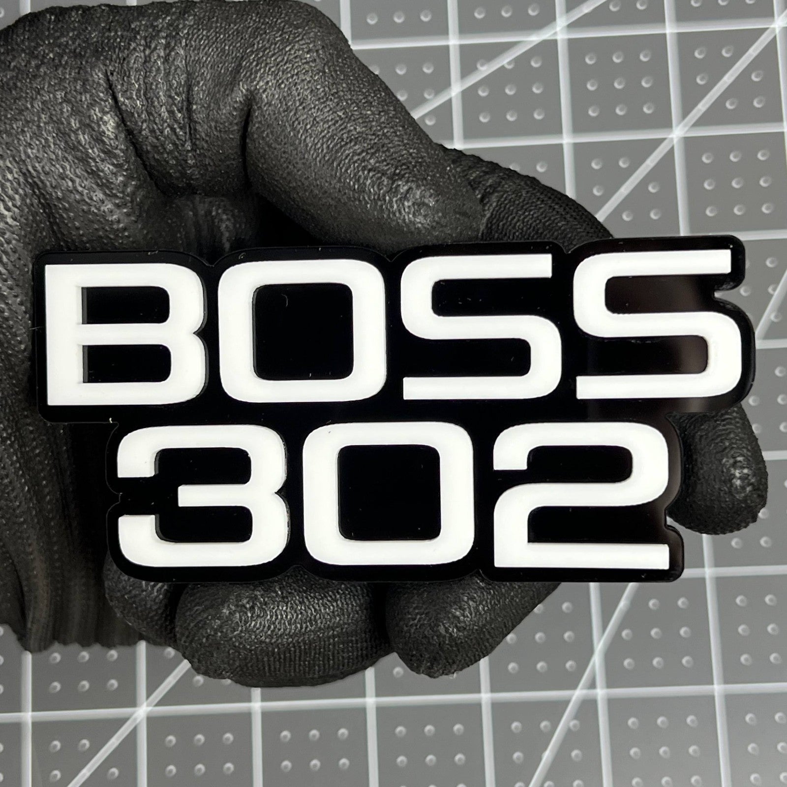 1PC BOSS 302 Emblem – Custom 3D Acrylic Multicolor Car Fender Sticker