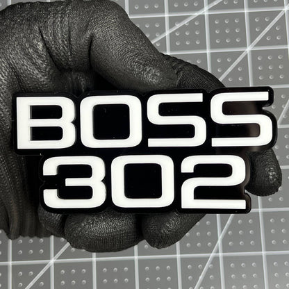 1PC BOSS 302 Emblem – Custom 3D Acrylic Multicolor Car Fender Sticker