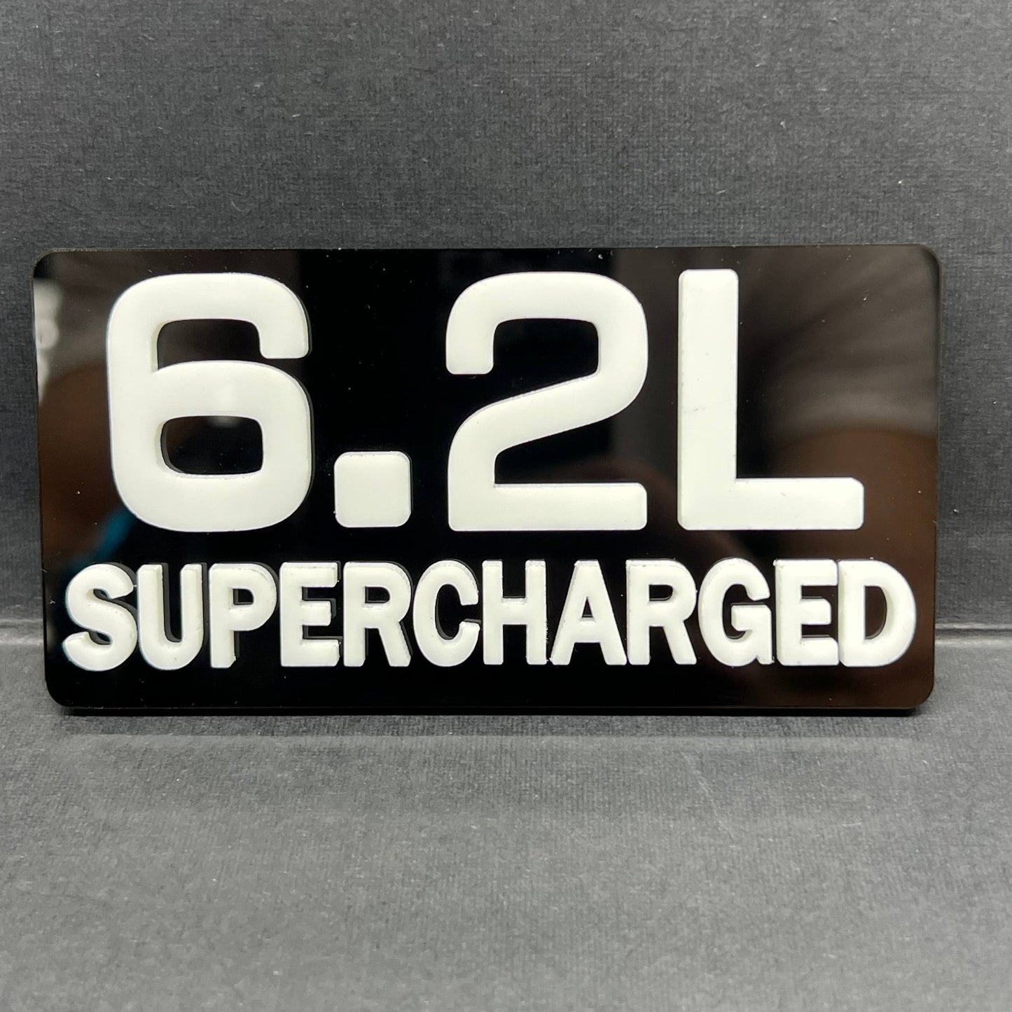 1PC 6.2L SUPERCHARGED – Acrylic Tailgate or Fender Badge for Car, SUV, Truck