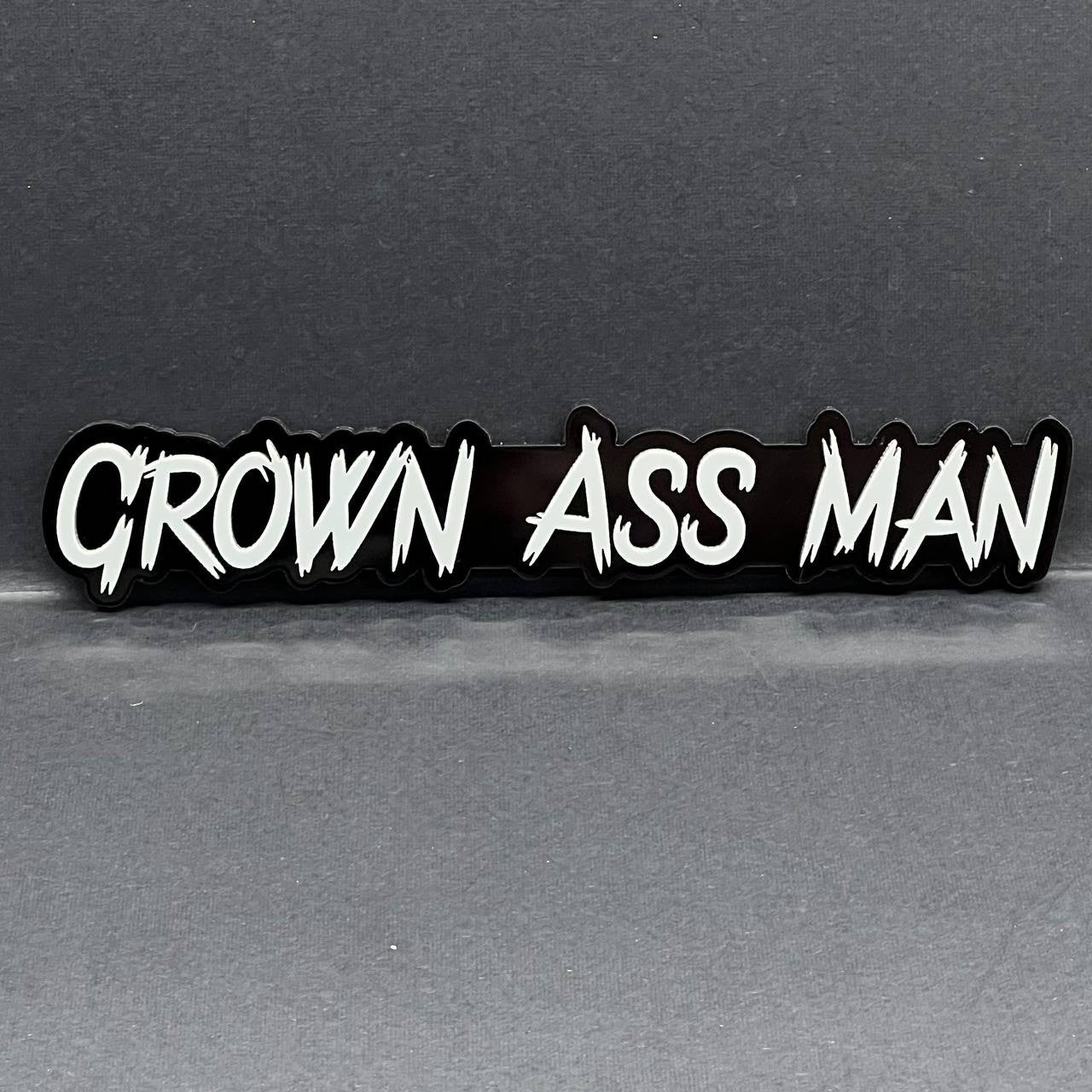 1PC GROWN ASS MAN Logo Emblem – Multicolor Acrylic Fender & Tailgate Badge