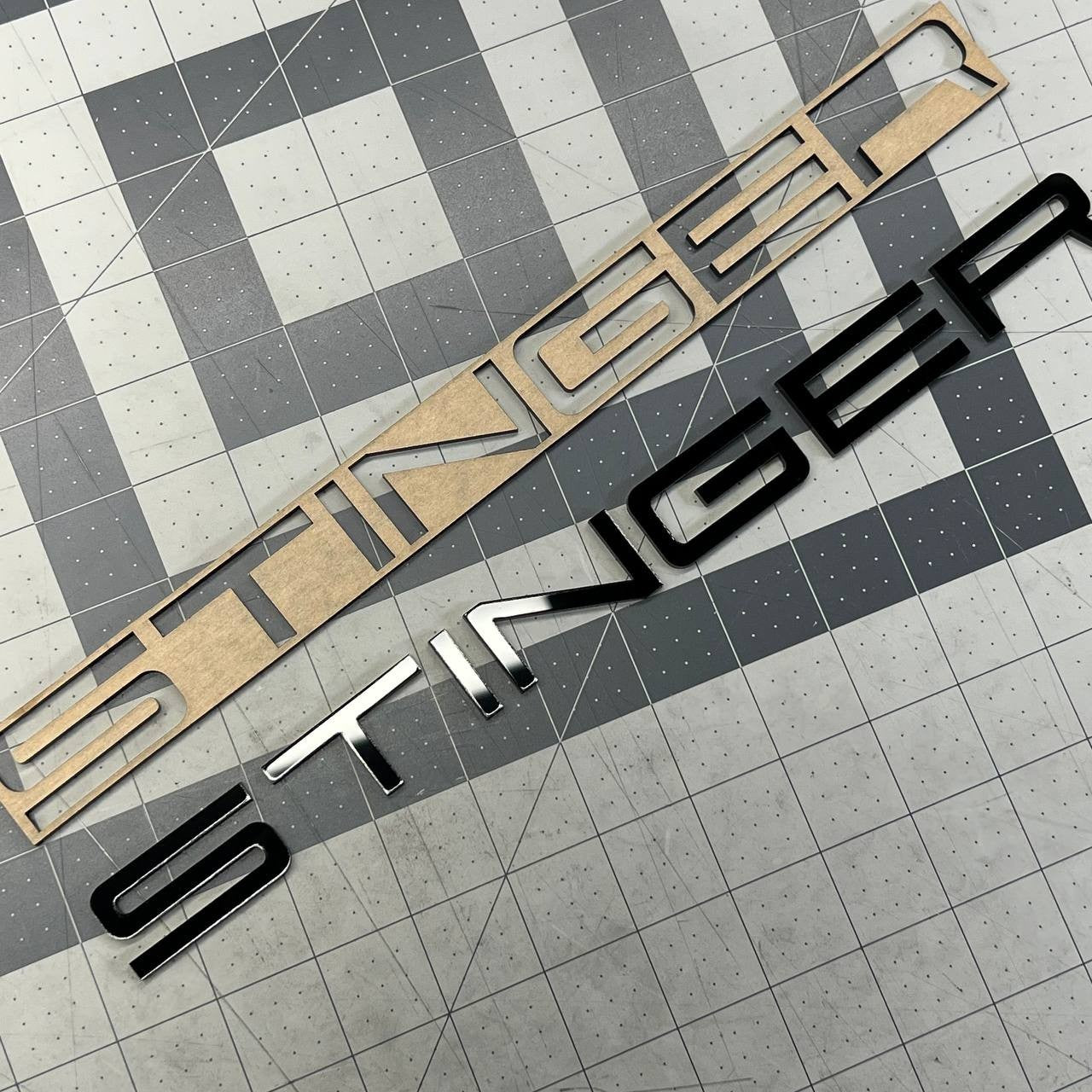 1PC STINGER Black Emblem – 3D Acrylic Fender or Trunk Badge for KIA STINGER