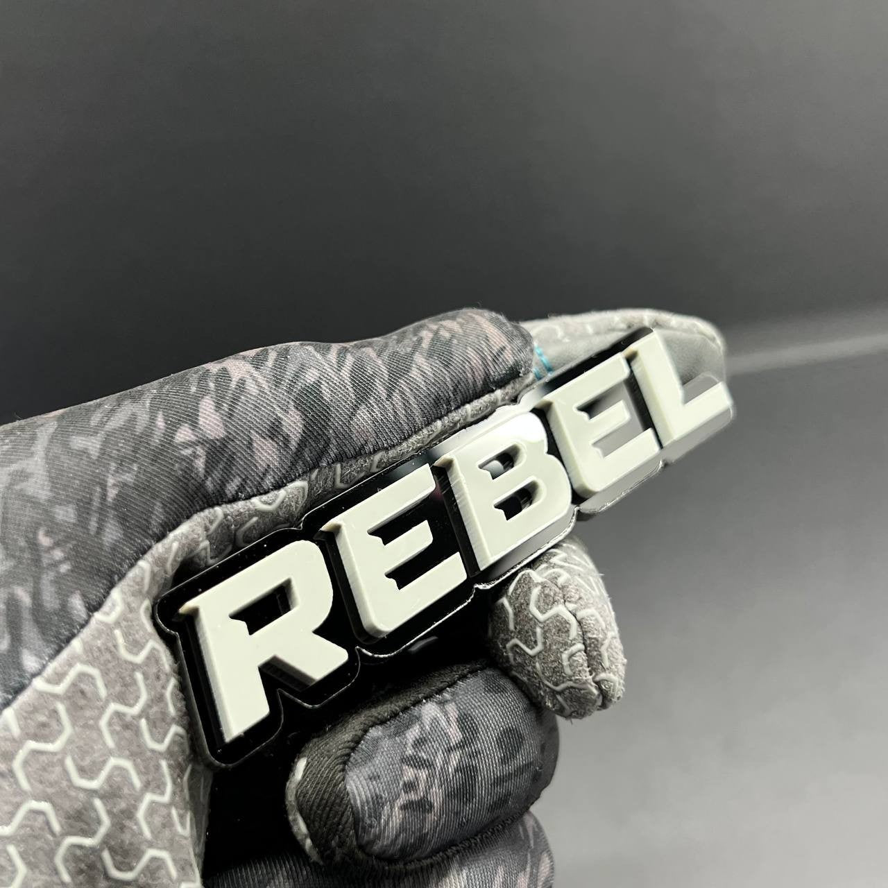 1PC REBEL Emblem Grey – 3D Acrylic Tailgate Badge Decal for Car, Truck, SUV