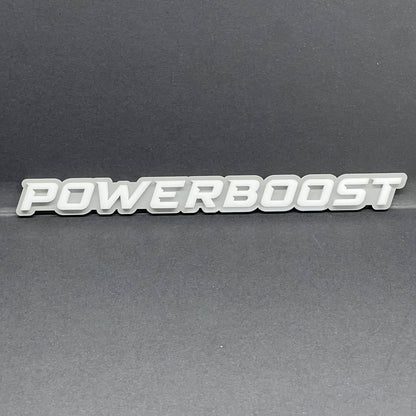 1PC POWERBOOST White Emblem Custom Fender or Tailgate Badge for Car SUV or Truck