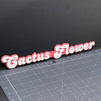 1PC Cactus Flower Badge – Custom 3D Acrylic Multicolor Emblem for Cars