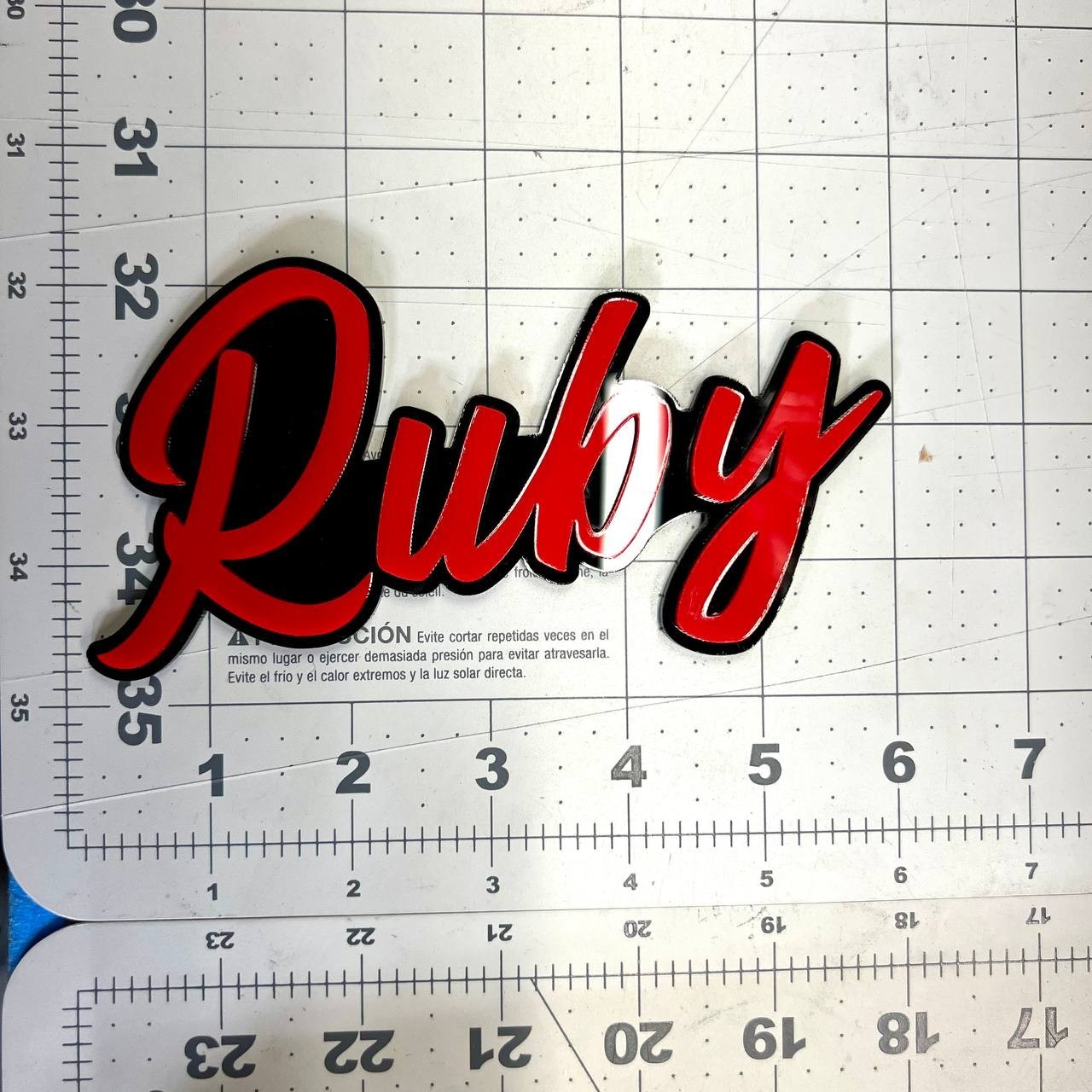 1pc Ruby 3D Acrylic Emblem – Custom Multicolor Car, Truck & SUV Exterior Decal