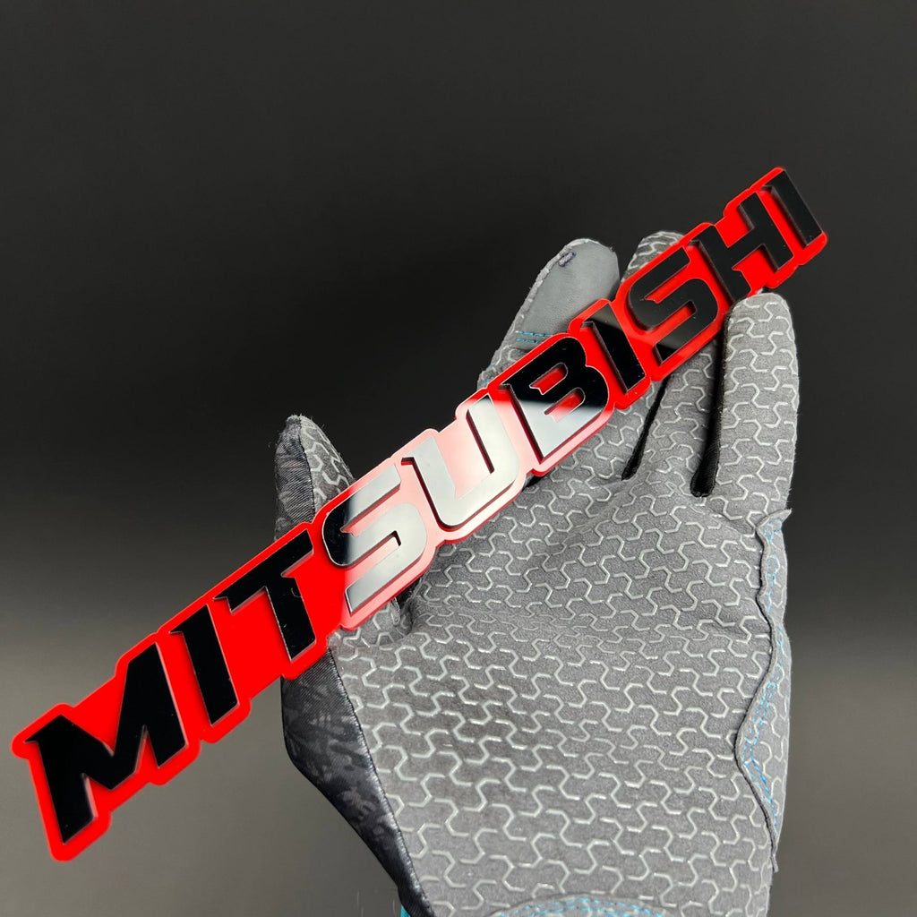 1PCS MITSUBISHI Badge Decal – 3D Acrylic Car Truck Fender Tailgate Trunk Emblem