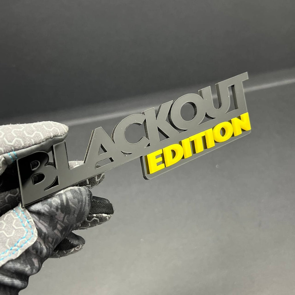 1PC BLACKOUT Edition Emblem – 3D Multicolor Acrylic Car Badge Decal