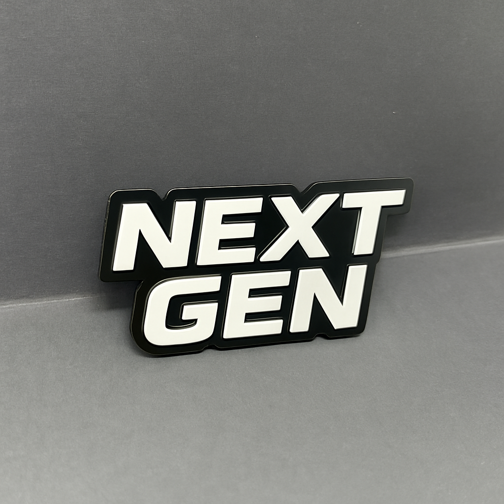 NEXT GEN 3D Emblem – Multicolor Acrylic Car Badge Decal (1PC)