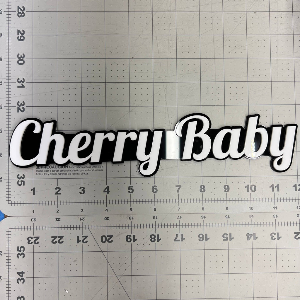 1PC CHERRY BABY Emblem – Custom 3D Multicolor Acrylic Fender & Trunk Badge