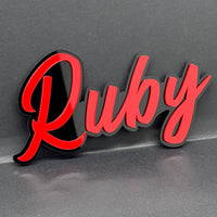 1pc Ruby 3D Acrylic Emblem – Custom Multicolor Car, Truck & SUV Exterior Decal