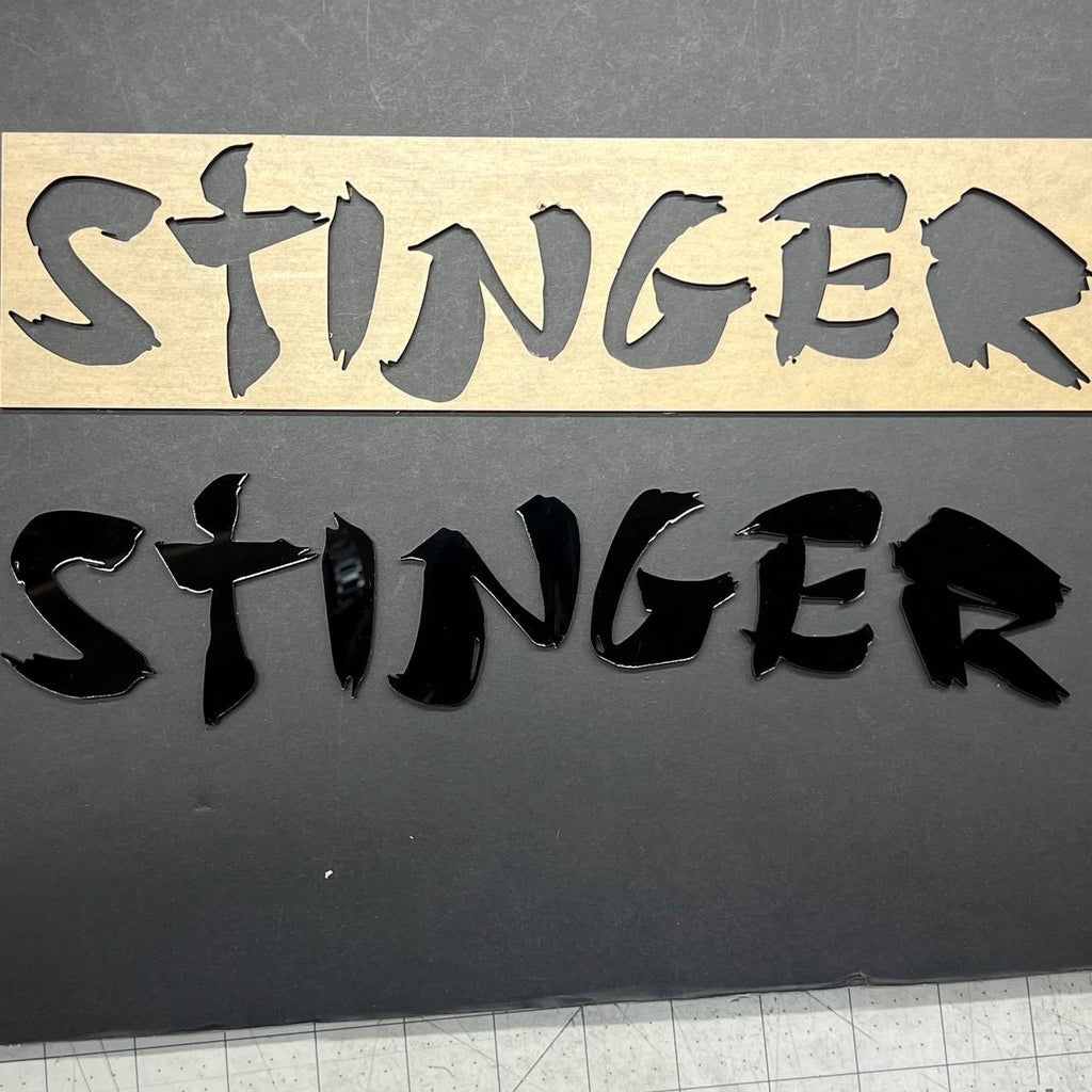 1pcs KIA STINGER Black 3D Emblem Badge – Acrylic Car Fender & Trunk Decal