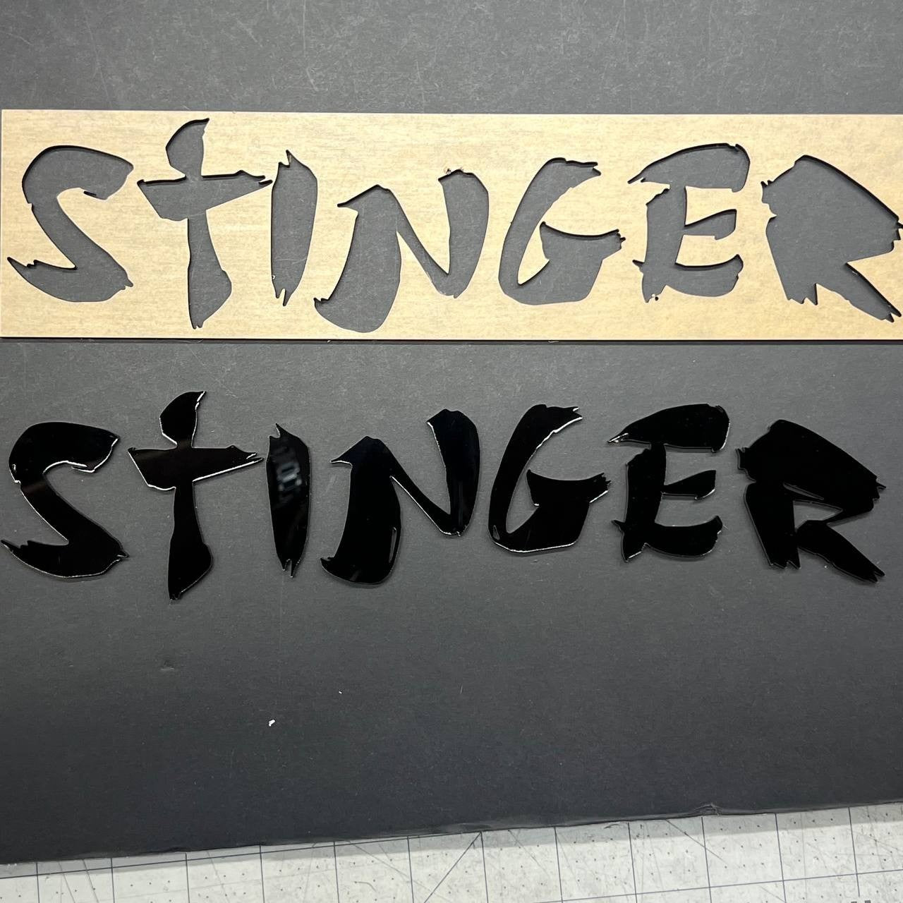 1pcs KIA STINGER Black 3D Emblem Badge – Acrylic Car Fender & Trunk Decal