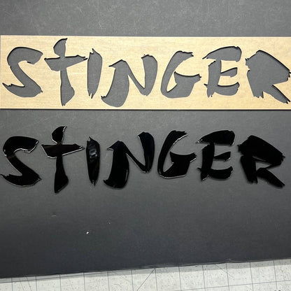 1pcs KIA STINGER Black 3D Emblem Badge – Acrylic Car Fender & Trunk Decal