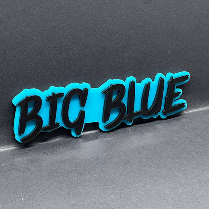 1pc BIG BLUE Multicolor 3D Car Emblem – Durable Acrylic Fender & Tailgate Decal