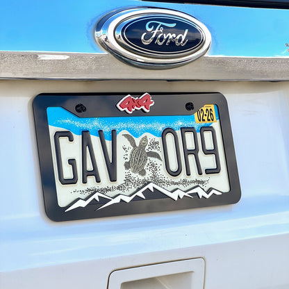 2D MOUNTAINS COLOR CHOICE LICENSE PLATE FRAME 4x4 MOUNTAINS