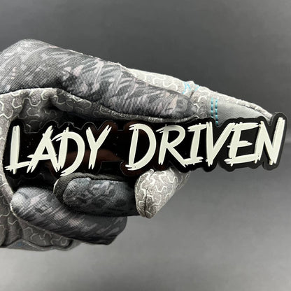 1PC Lady Driven 3D Emblem – Custom Fender or Tailgate Badge for Car SUV or Truck
