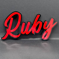 1pc Ruby 3D Acrylic Emblem – Custom Multicolor Car, Truck & SUV Exterior Decal