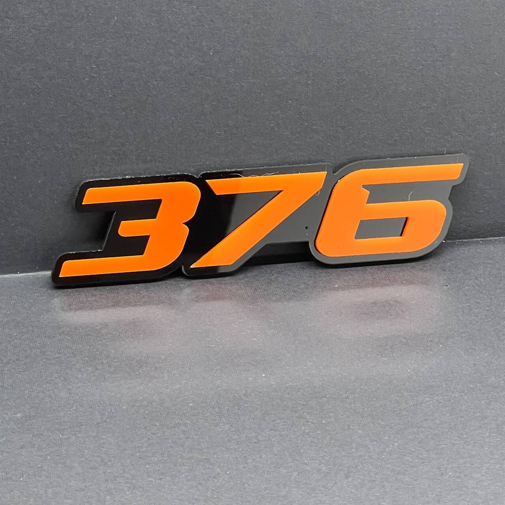 2x Orange Black 376 Hemi Emblems 376 Side Fender Badge 3D for 376 Emblem