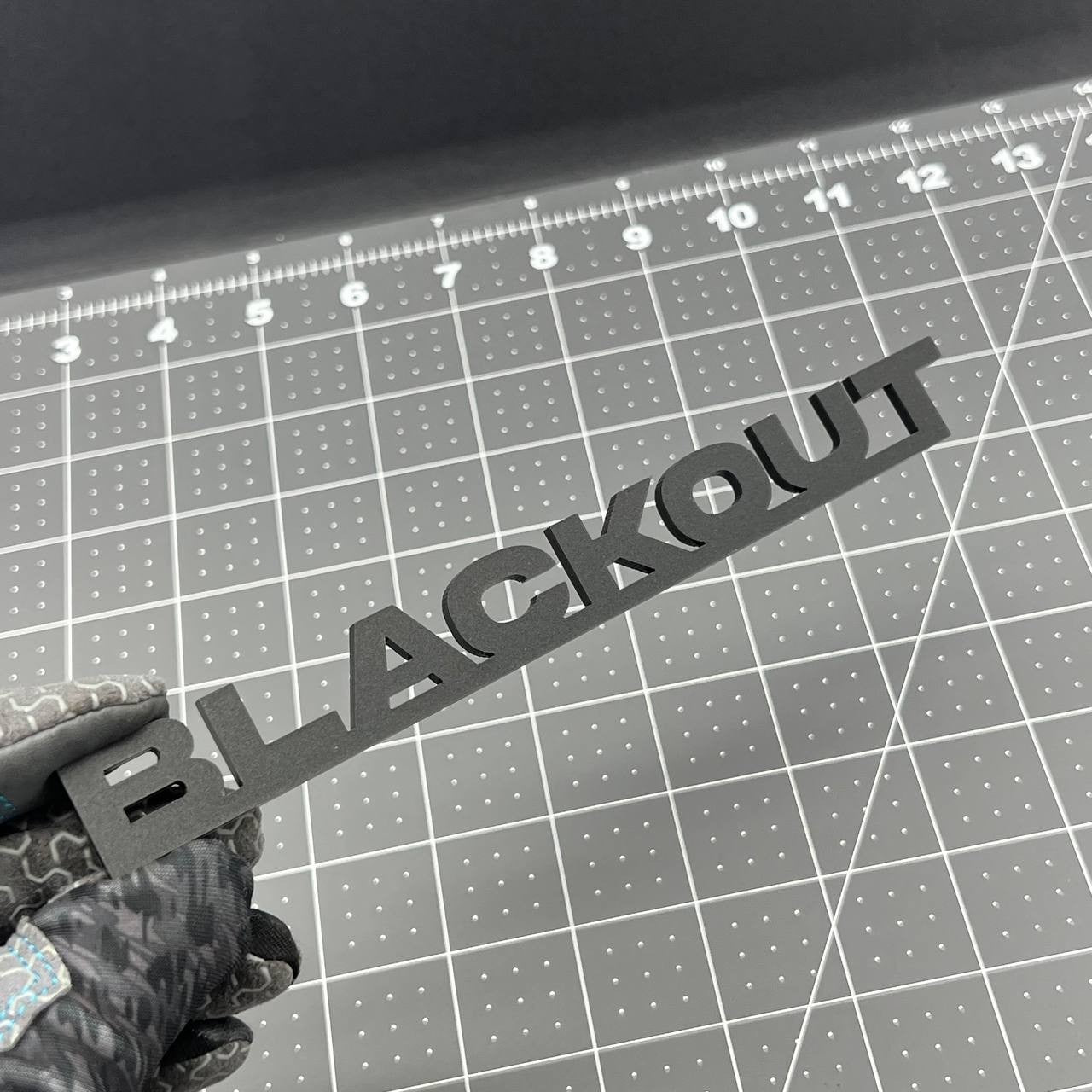 1PC BLACKOUT Emblem – 3D Multicolor Acrylic Car Badge Decal for Car Truck SUV