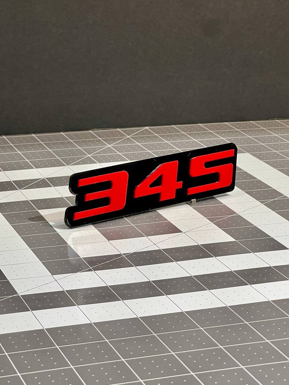 2PCS Red Black 345 Hemi Emblems 345 Side Fender Badge 3D for 345 Emblem
