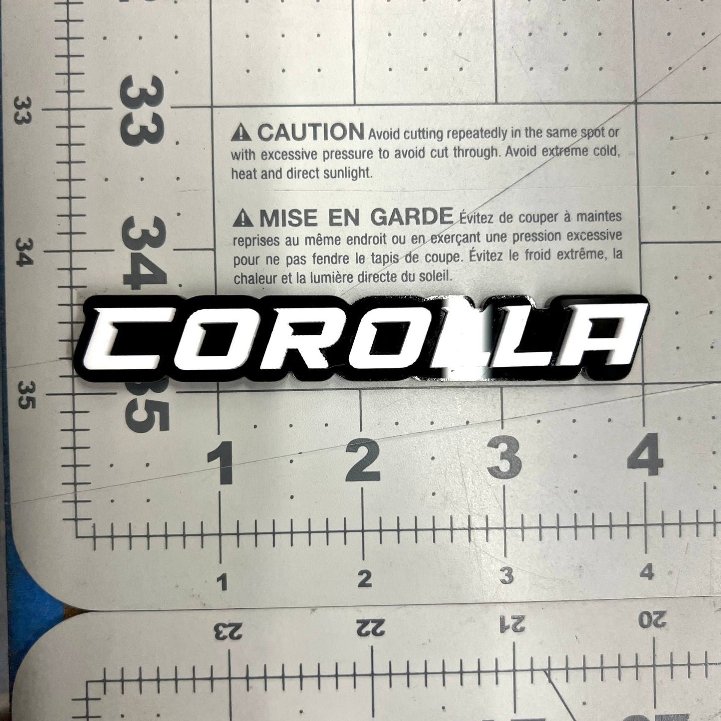1PC COROLLA Emblem – Custom 3D Acrylic Fender & Tailgate Car Badge Decal
