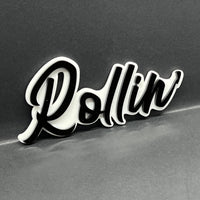 1pcs Rollin 3D Emblem – Multicolor Acrylic Car Badge for Fender & Trunk