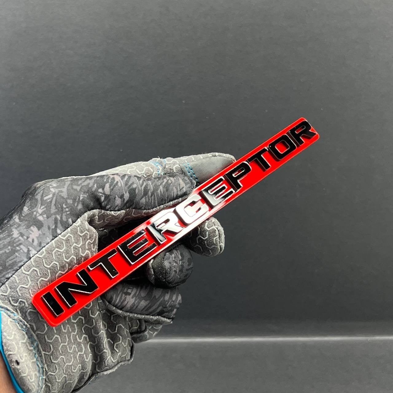 1pc INTERCEPTOR 3D Emblem Badge – Acrylic Car, SUV & Truck Fender/Tailgate Decal